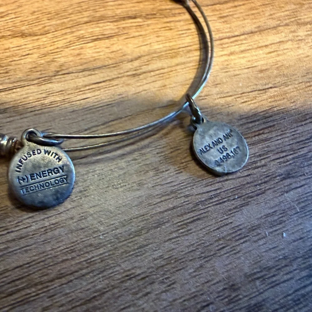 Alex and Ani Rose Gold and Silver Beaded Bracelet with Charms